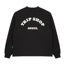 [Tripshop] WHITE MUCKBO L/SLEEVE TEE-Unisex Street Loose Fit Sweatshirt to Man Lettering Graphic - Made in Korea